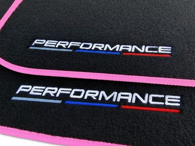 VELOURS FUßMATTEN für BMW 2 F22 (2014-2021) - Rosa Besatz - 4x PERFORMANCE