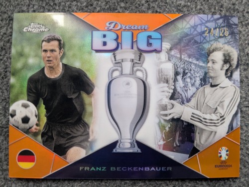 Franz Beckenbauer [Orange Refractor] #DB-4 2024 Topps Chrome UEFA Euro Dream Big card