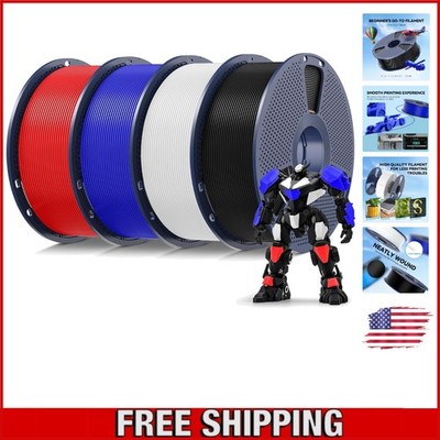 Complete 4-Pack PLA Filament Bundle - 4 Colors, 1kg Each for Smooth Prints