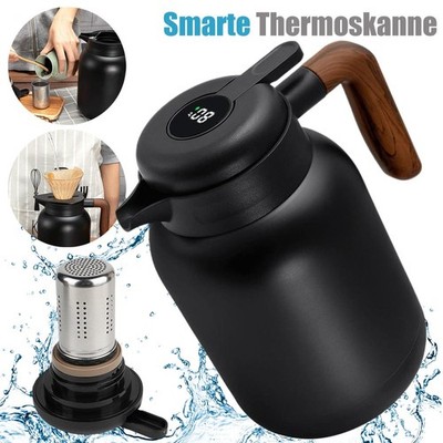 Thermoskanne 1,5L Edelstahl Kaffeekanne Thermo Teekanne Isolierkanne