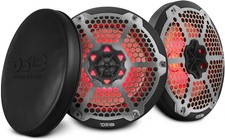 DS18 NXL-8M/BK 8  2-WAY COAXIAL MARINE SPEAKERS BLACK w/ RGB LED LIGHTS 4-OHM