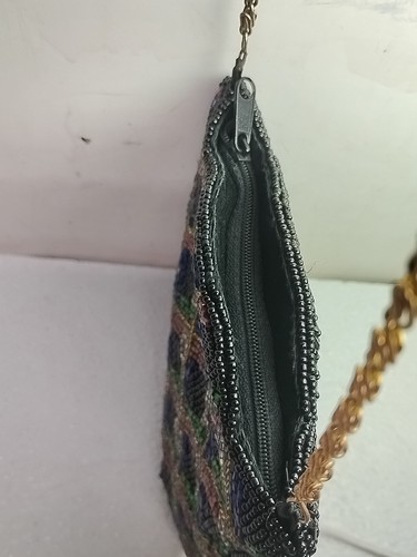 Vintage Beaded Crossbody Purse Small Colorful Artsy Mosaic Evening Bag - Picture 9 of 13