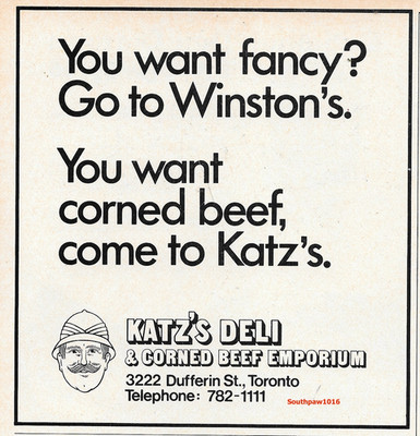 1982 Katz's Deli Dufferin Street Toronto, ON Original Print Ad