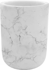 Toothbrush Holder Polyresin Organizer,Marble Style Bathroom White 
