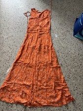 Faithfull The Brand Gita Midi Dress in the Audrey Floral Orange print med