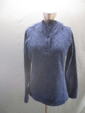 Columbia Size M Womens Navy 1/2 Button Warm Knit Training Athletic Hoodie 397