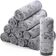 Tegeme 12 Pcs Pet Blankets Soft Fluffy Fleece Dog Cat Warm Paw Print Pattern ...