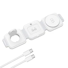 ORIA 3 IN 1 FOLDABLE WIRELESS CHARGER FAST PAD CHARGING STATION IOS - WHITE