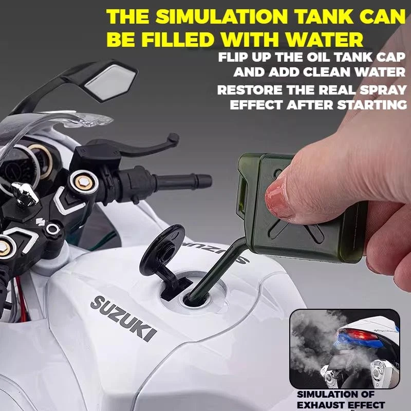 1: 6 铃木 Hayabusa GSX1300R 合金压铸摩托车模型声灯礼物 — 第 4/4 张图片