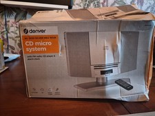 Denver MC-5220 silver mk2w/uk CD micro system with FM radio, cd player & alarm