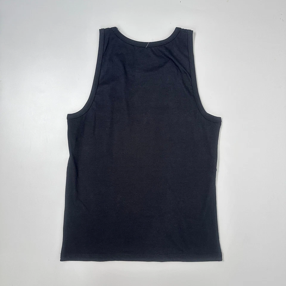 Volcom Tank Top Mens Small Black Floral Cotton Summerside Striped Round Neck - Image 4 of 4