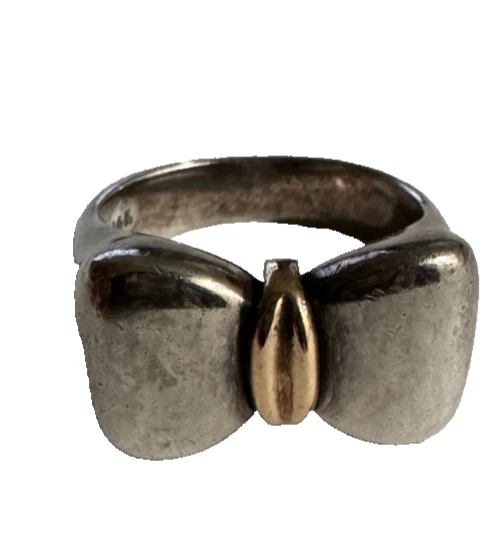 Anillo lazo James Avery retirado 14K y plata esterlina talla 6,75- peso 9,20 gramos Foto 2 de 4