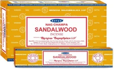 Sandalwood Incense Sticks – 12 Box Value Pack – Hand-Rolled in India – Calming &