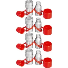 4 Sets 1/2" Flat Face Hydraulic Coupler Quick Connect Skid Steer Bobcat