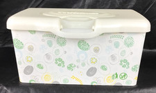 Huggies Baby Wipes Pop Up Container EMPTY Tub Refillable Green Yellow Gray Leaf