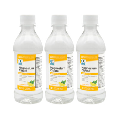 3 Pack Quality Choice Magnesium Citrate Oral Solution Lemon Flavor 10oz Each