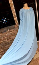 FRILLY VTG  Milco Undergarment Co. Blue Swing Nightgown Nylon USA O/S ybd