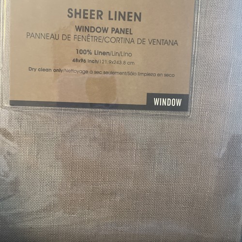 West Elm Sheer Linen Window Panel Curtain (1) Dark Flax 48”x96” NEW - Picture 5 of 6