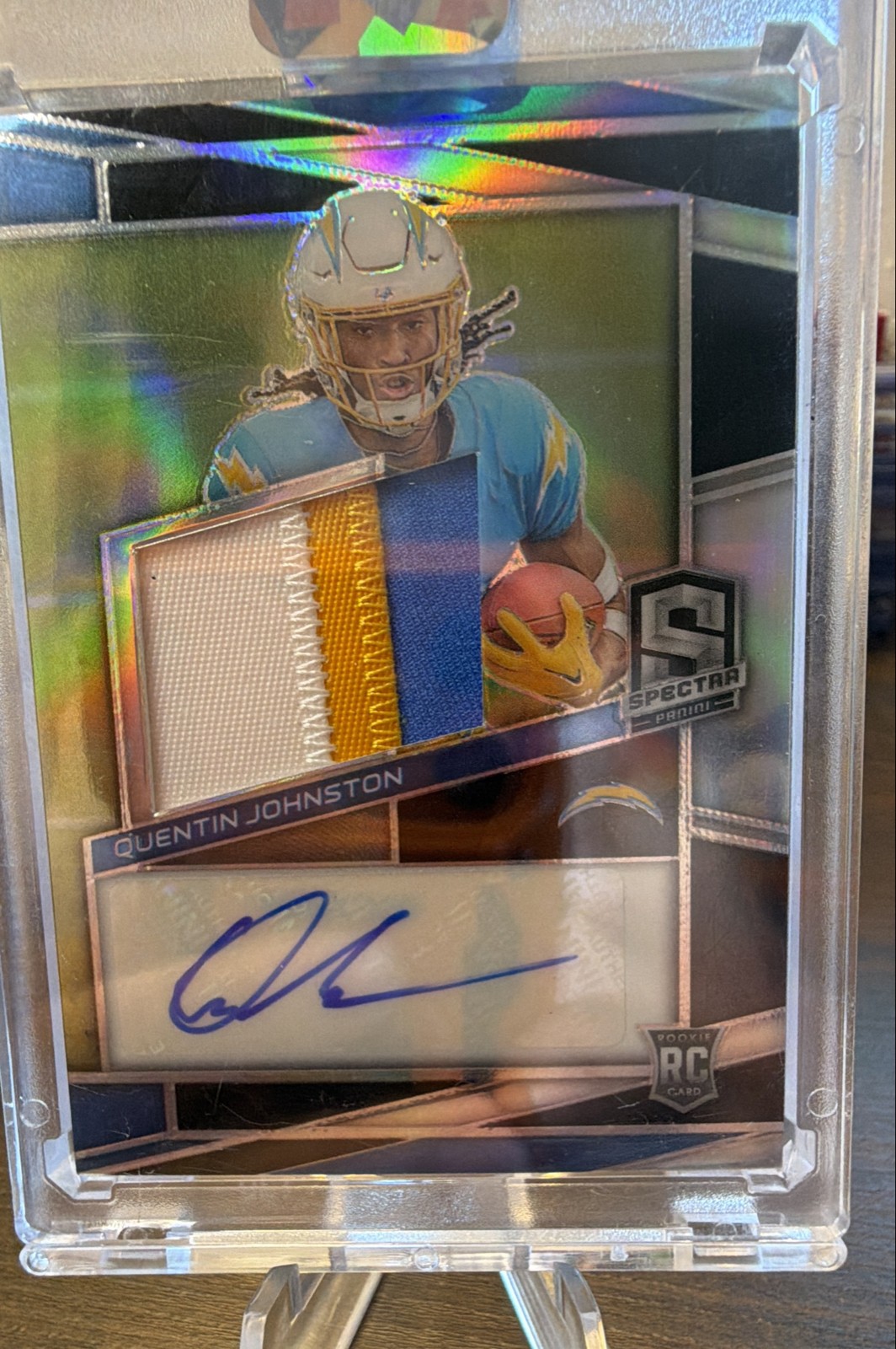 2023 Spectra - Rookie Patch Autographs Quentin Johnston #229 /99 (AU, MEM, RC)