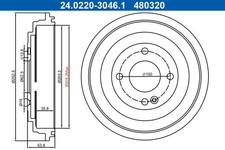 2x ATE Bremstrommel 24.0220-3046.1 für HYUNDAI i20 2 GB IB Hatchback Van ACTIVE