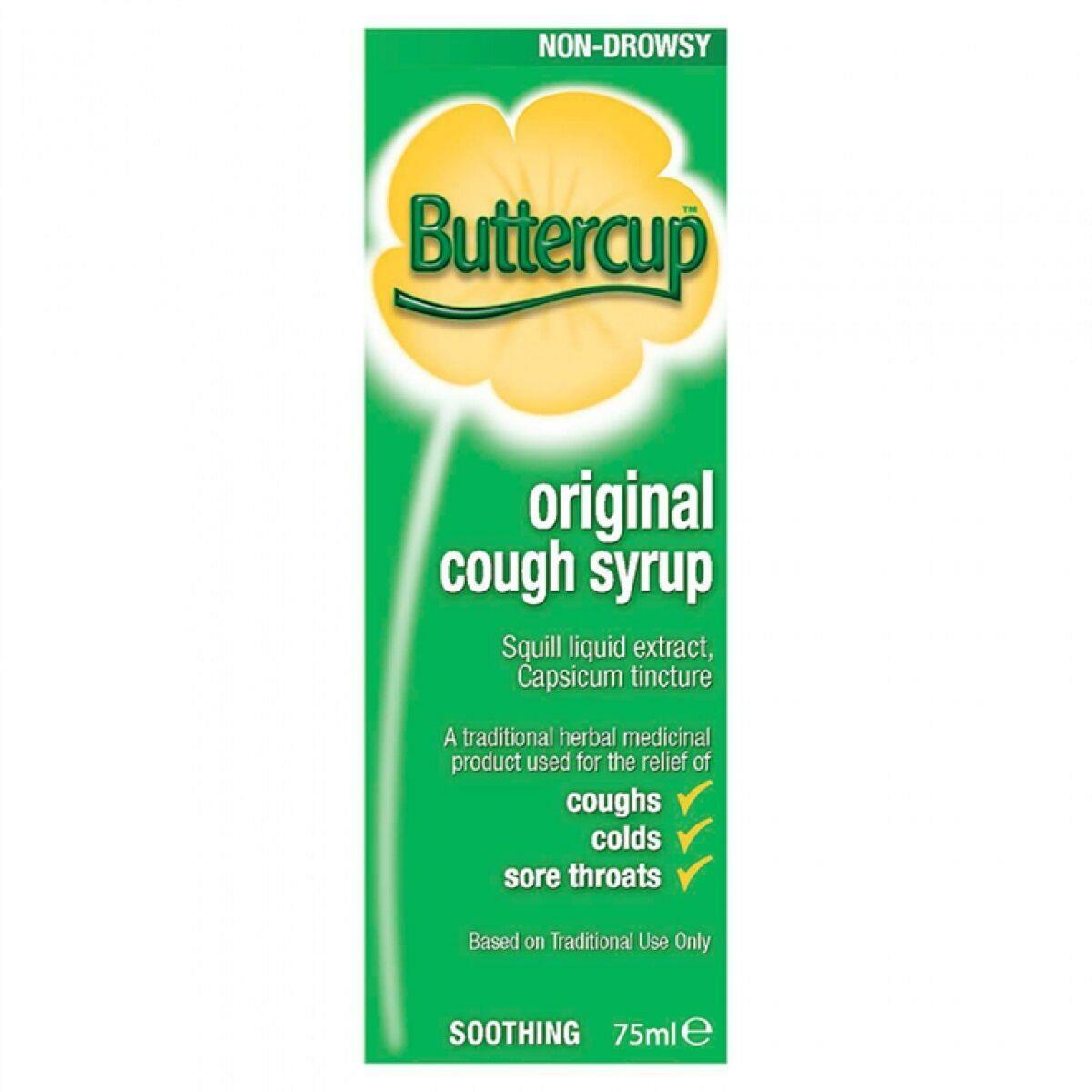 Buttercup Original Cough Syrup Sore Throat And Headaches Cough 75mlx2