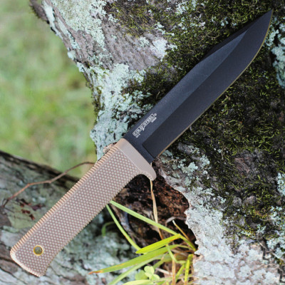 CS49LCKDTBK Cold Steel SRK Survival Rescue Knife Black SK-5 Blade Desert Tan 
