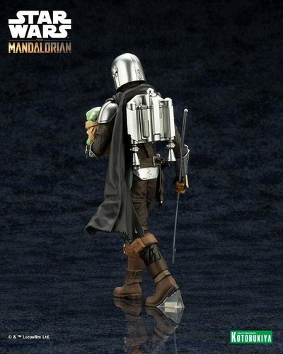 STAR WARS - Mandalorian & Grogu with Beskar Staff ArtFX+ Pvc Figure Kotobukiya - Picture 6 of 12