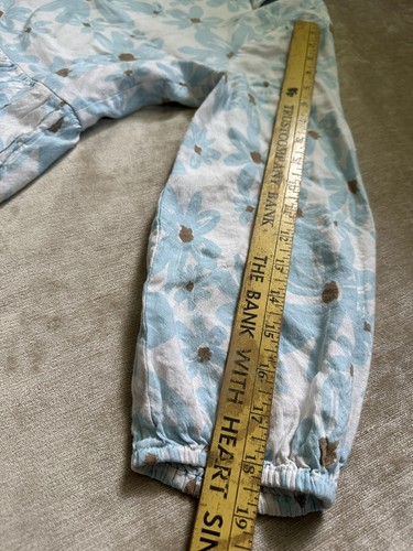 ALFANI Midi Dress linen blend Sz M Blue White Floral Peasant Lined Shirt Boho - Picture 16 of 18