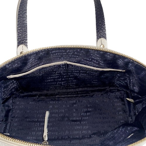 Kate Spade Grove Court Sloan Two Tone Pebble Leather Satchel White Midnight Blue - Picture 12 of 18