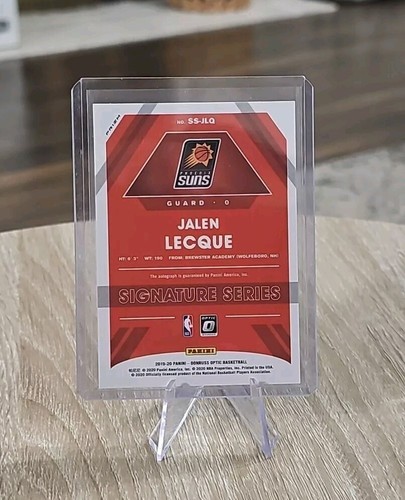 2019-20 Donruss Optic Basketball Jalen Lecque Signature Series Auto SS-JLQ Suns - Picture 2 of 2