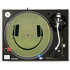 DJ Smiley Headphones #1 Slipmat Turntable 12" LP Record Player, DJ Audiophile