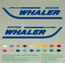 Boston Whaler Set Coppia Decalcomanie Fuoribordo Barca Adesivi Vinile Motore Lotto di 2