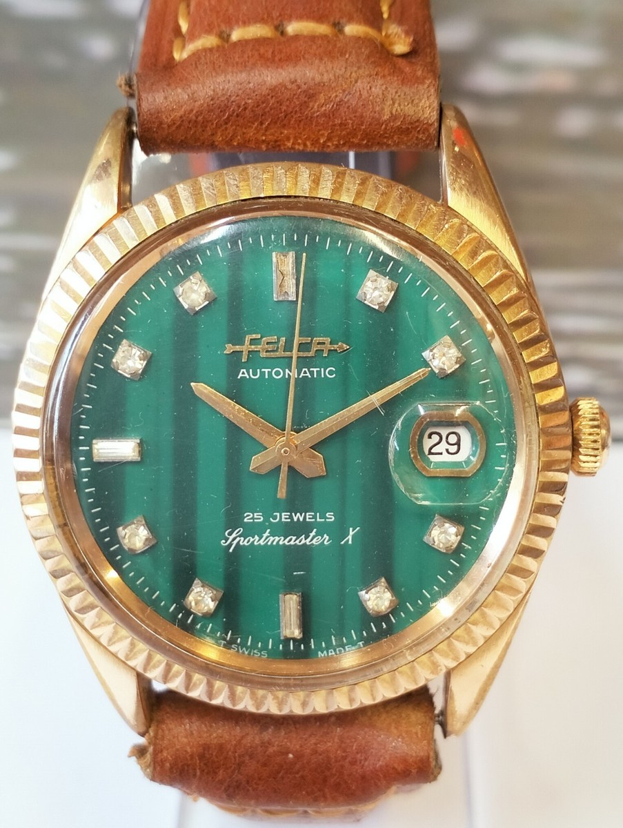 AUTHENTIC FELCA SPORTMASTER 25 JEWELS AUTOMATIC 9582-2 SWISS MEN'S