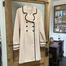 Nwot Elle 12 Pink/black Double Breasted Feminine Jacket Coat