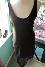 NWT June & Hudson Black Lace Band Tank Dress Sz Small
