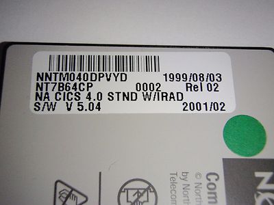 Nortel Norstar CICS Compact ICS Software 4.0 standard w/IRAD NT7B64CP v5.04