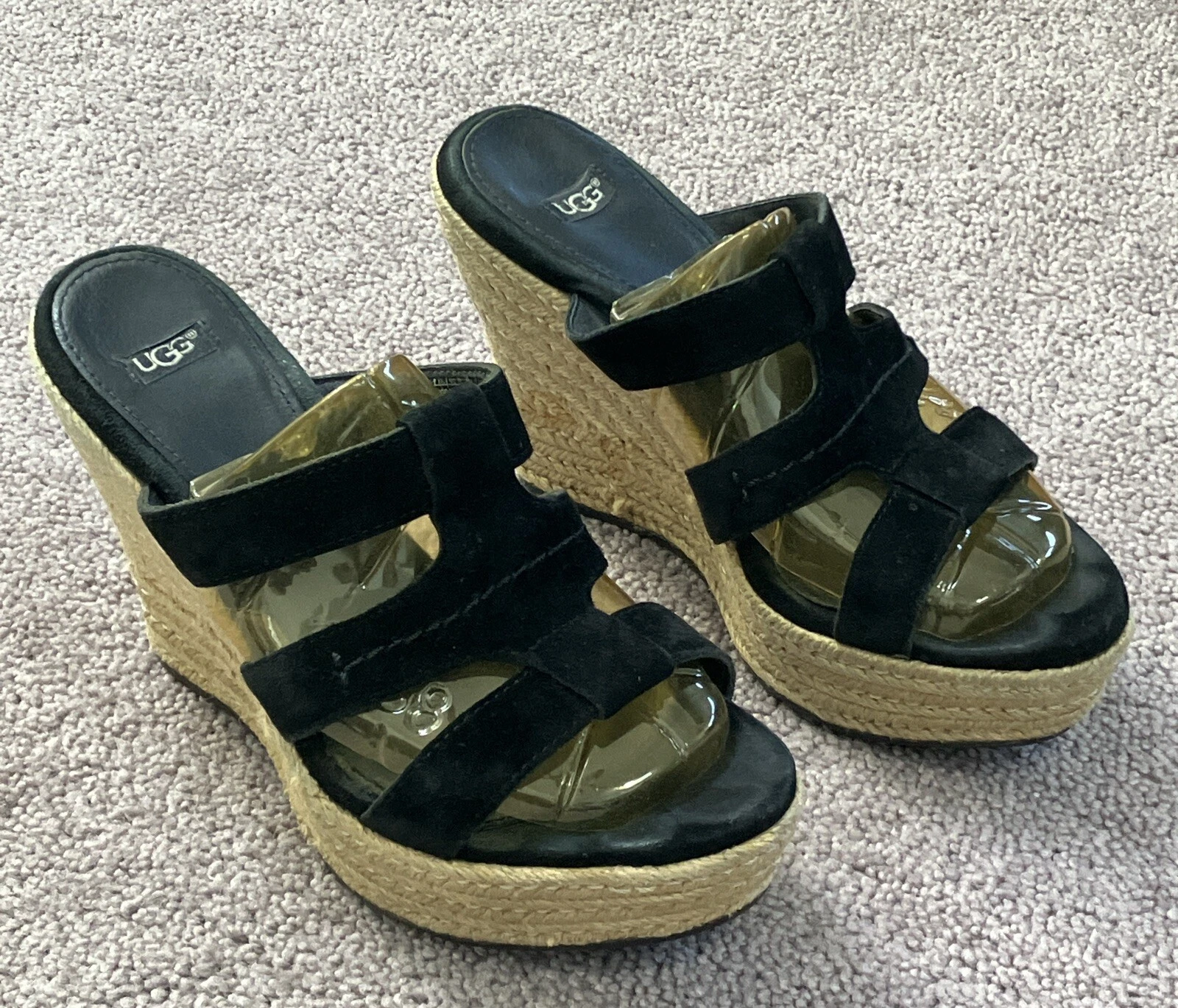 SANDALI ESPADRILLE DONNA UGG AUSTRALIA NERI TAWNIE ZEPPA TAGLIA 7