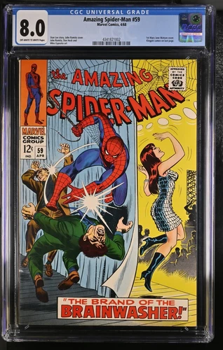 1968 Amazing Spider-Man 59 CGC 8.0 1st Mary Jane Watson Cover Appearance.
