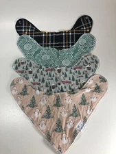 Copper Pearl Unisex Bandana Drool Bibs for Drooling & Teething Lot of 4 Holiday