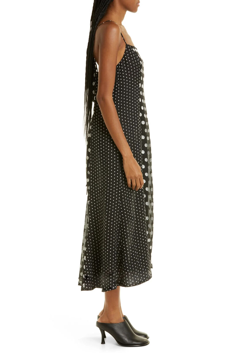 🖤 Samsoe Samsoe Black White Polka Dot Chiffon Satin Burnout 🖤 Samsoe Samsoe Black White Polka Dot Chiffon Satin Burnout