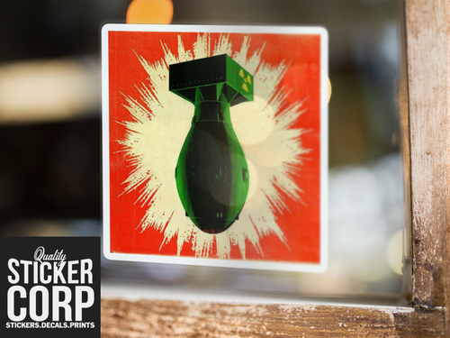 Vintage A-Bomb Retro Style War WW2 Propaganda Sticker | eBay