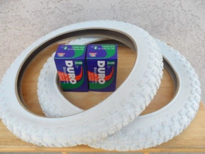DURO New Kids Bicycle Tires and Tubes 16x2.125 Fits 1.75 1.95 White BMX 16" Bike