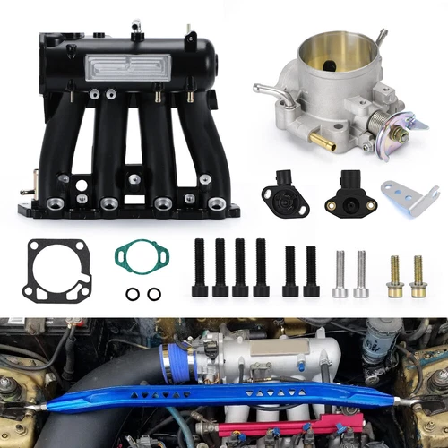 D15 D16 D Series Intake Manifold +70mm Throttle Body For Honda Civic CRX DEL SOL - Picture 2 of 12