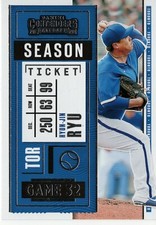 2020 PANINI CONTENDERS BASEBALL LOT OF (15) HYUN JIN RYU BLUE JAYS BASE CARD #11