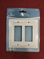 Light Switch Cover 2 Gang  Brainerd # 3795012 Pure White 