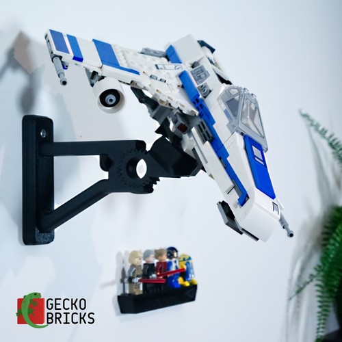 Wall Mount for LEGO 75364 E-Wing New Republic Star Wars Gecko Bricks