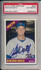 Steven Matz Mets Signed Auto 2015 Topps Heritage High Card #630 ~ PSA/DNA Slab