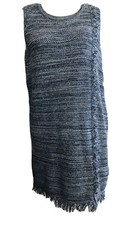 Anthropologie Holding Horses Blue Fringe Cotton Dress Womens XS