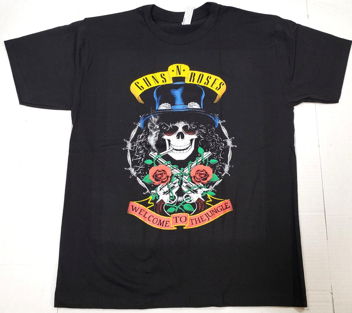 GUNS N ROSES T-shirt Welcome To The Jungle Tee GnR Slash Adult
