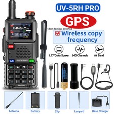 BAOFENG 5RH GPS 10W WALKIE TALKIE MULTI BAND RECHARGEABLE TWO WAY RADIOS T2 KIT